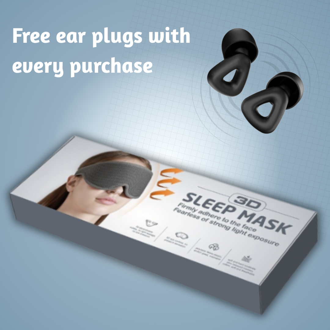 3D Adjustable Sleep Mask with Free Ear Plugs